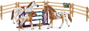 Schleich Horse Club, 11-Piece Playset, Horse Toys for Girls and Boys 5-12 years old Lisa’s Tournament Training with Appaloosas