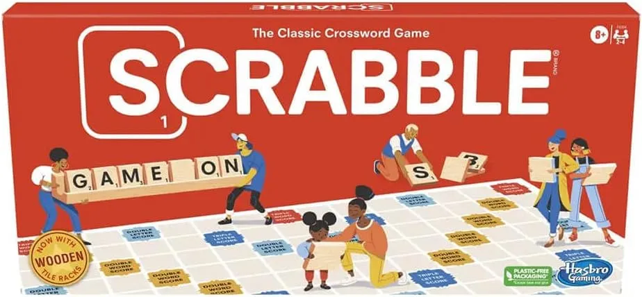 Scrabble Board Game, Classic Word Game for Kids Ages 8 and Up, Fun Family Game for 2-4 Players, The Classic Crossword Game