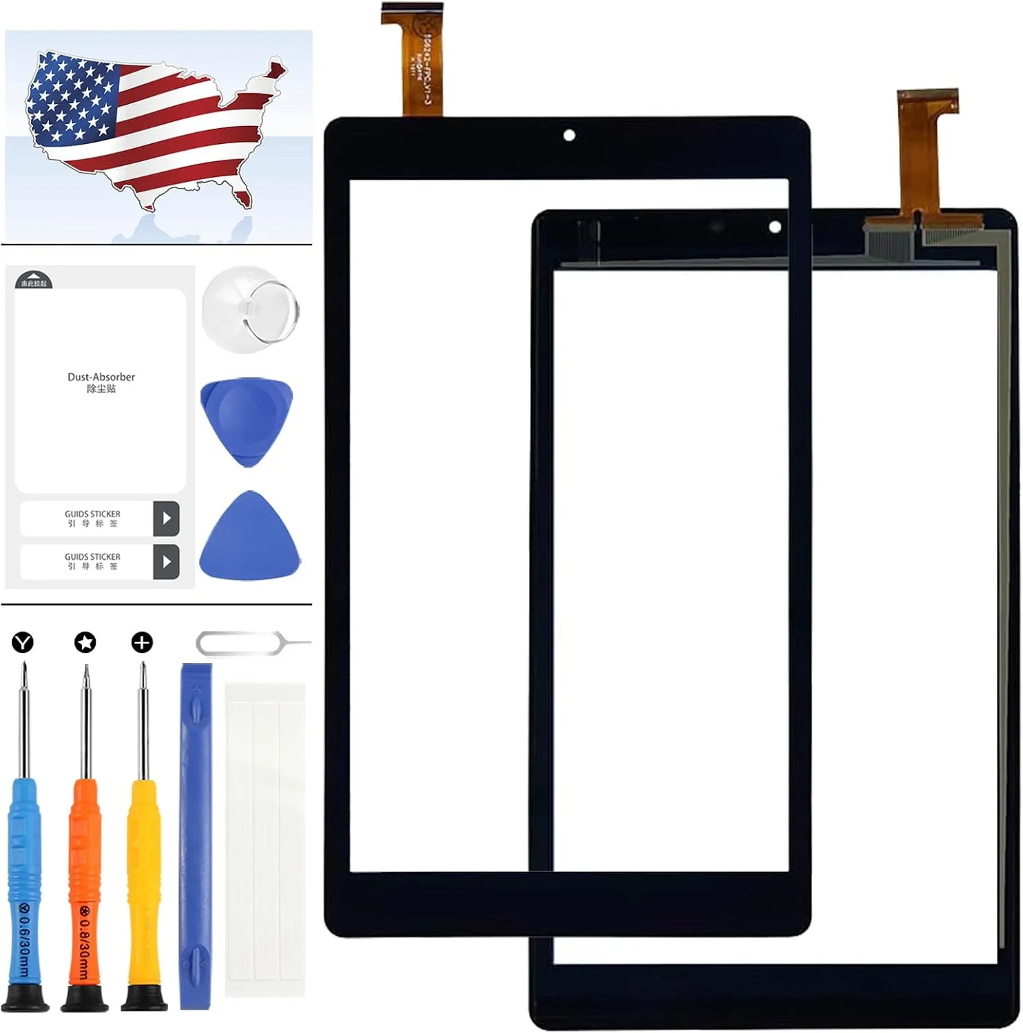 Screen Replacement for Nextbook Ares 8A NX16A8116K NX16A8116A NX16A8116S 8.0" Front Glass Touch Panel Digitizer Repair Kit with Tools(Not LCD Display)