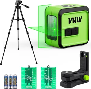 Self Leveling Laser Level with Tripod-High Accuracy[±1/10"at 33Ft],100Ft Cross Line Leveler Tool for Picture Hanging,Construction and Renovation-Magnetic Base,Carrying Bag Included
