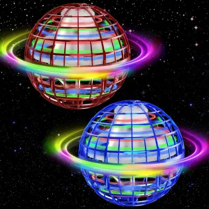 semai Flying orb Ball 2024 Newest Upgrade Hover Boomerang Galaxy Ball 2PCS, Hand Controlled Mini Drone Galactic Fidget Spinning Kids Toy for Ages 8-13 Boys Girls Christmas Birthday Gifts （Blue & Red）