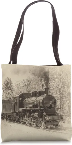 Sepia Tone Locomotive Train Tote Bag