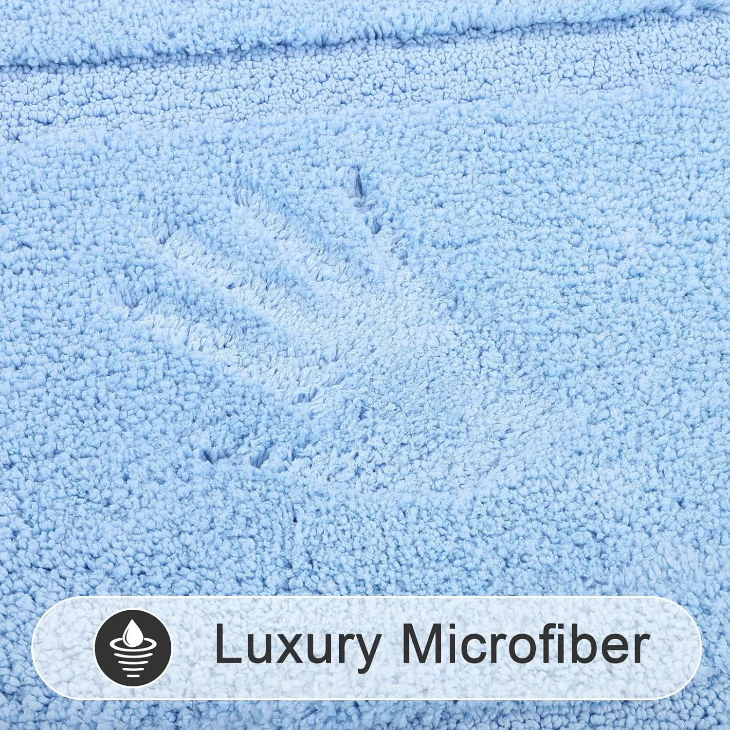 SHACOS Super Soft Small Bathroom Rugs 16x24 inch Microfiber Bath Rugs Non Slip Washable Bath Mats Absorbent Bathroom Mats for Bathroom Shower Tub, Light Blue