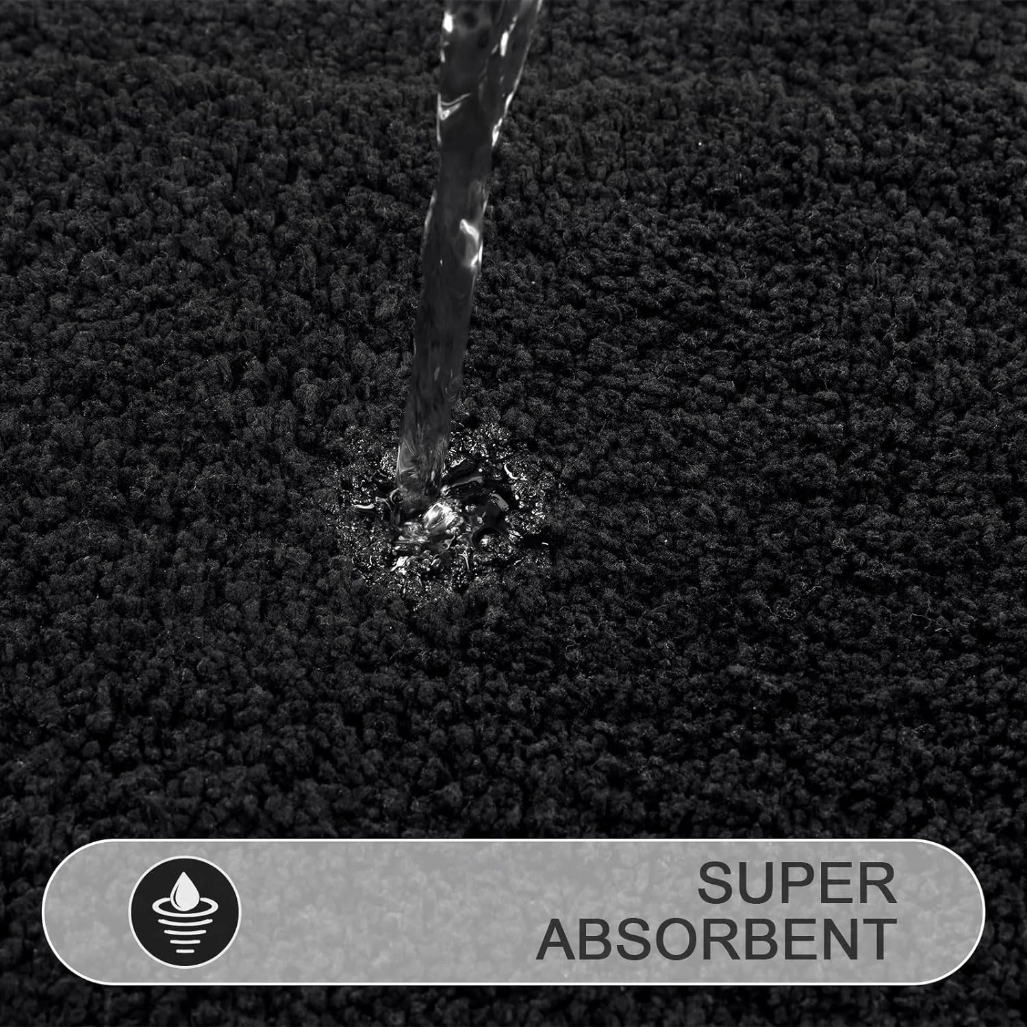 SHACOS Super Soft Bathroom Runner Rugs 24x60 inch Extra Long Non Slip Washable Bath Mats Bathroom Mats Bath Rugs for Bathroom Shower Tub, Black