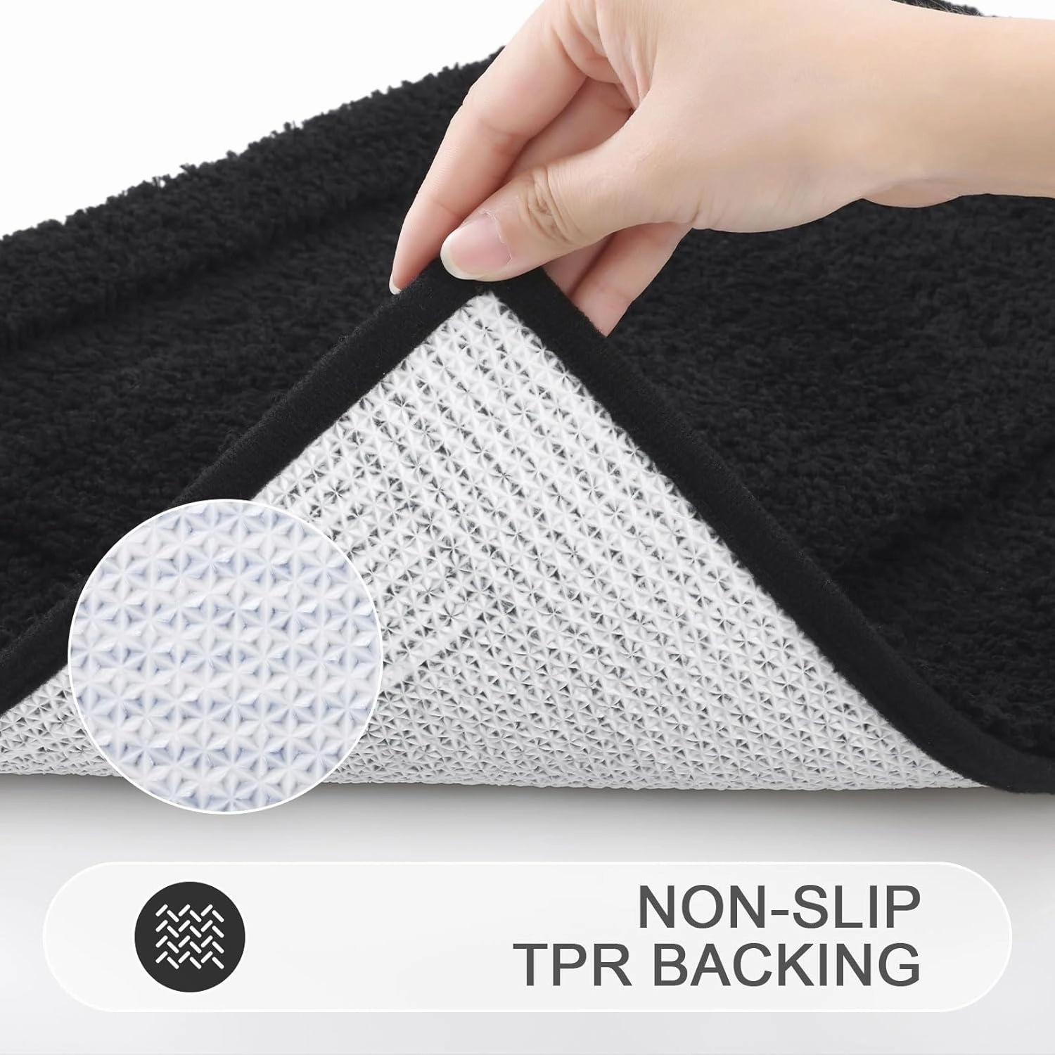 SHACOS Super Soft Bathroom Runner Rugs 24x60 inch Extra Long Non Slip Washable Bath Mats Bathroom Mats Bath Rugs for Bathroom Shower Tub, Black