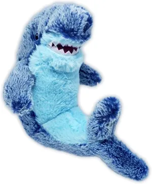 Shark Stuffed Animal; Ultra Soft and Cuddly Shark Plush for Kids 3 Years Old to Adults; Child-Safe Embroidered Eyes with Ribbed Accents for a Unique Aesthetic (9" Tall Seated)