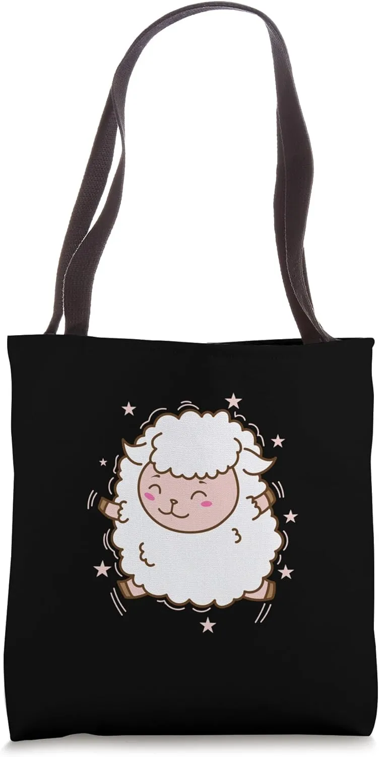 Sheep in japanese Kawaii Style Animal Tote Bag