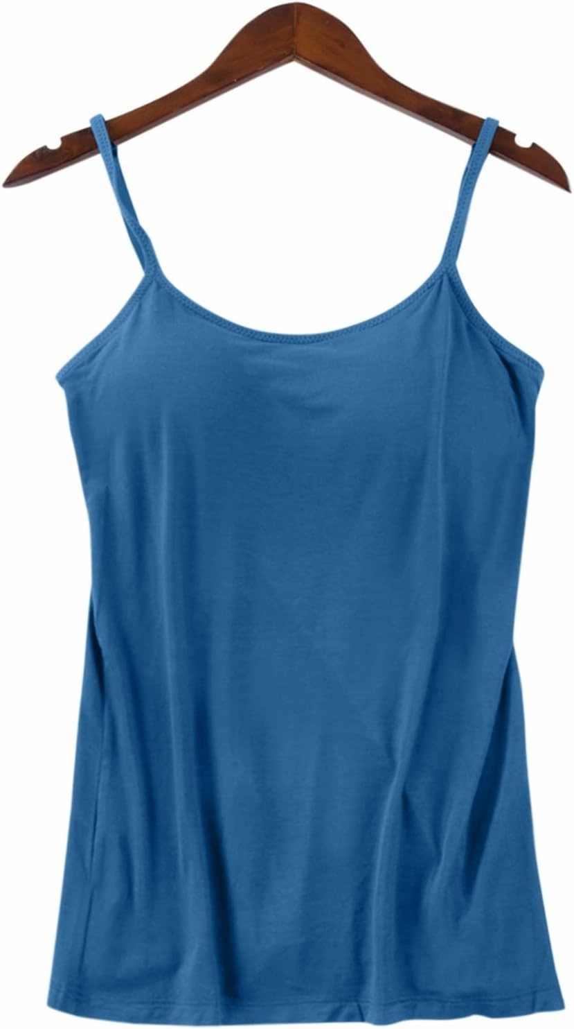 Shelf Bra Tank Tops Thread with Chest Pad Bra One Undershirt Comfort Cami Shirts Tank Tops for Women 2024 Comfort