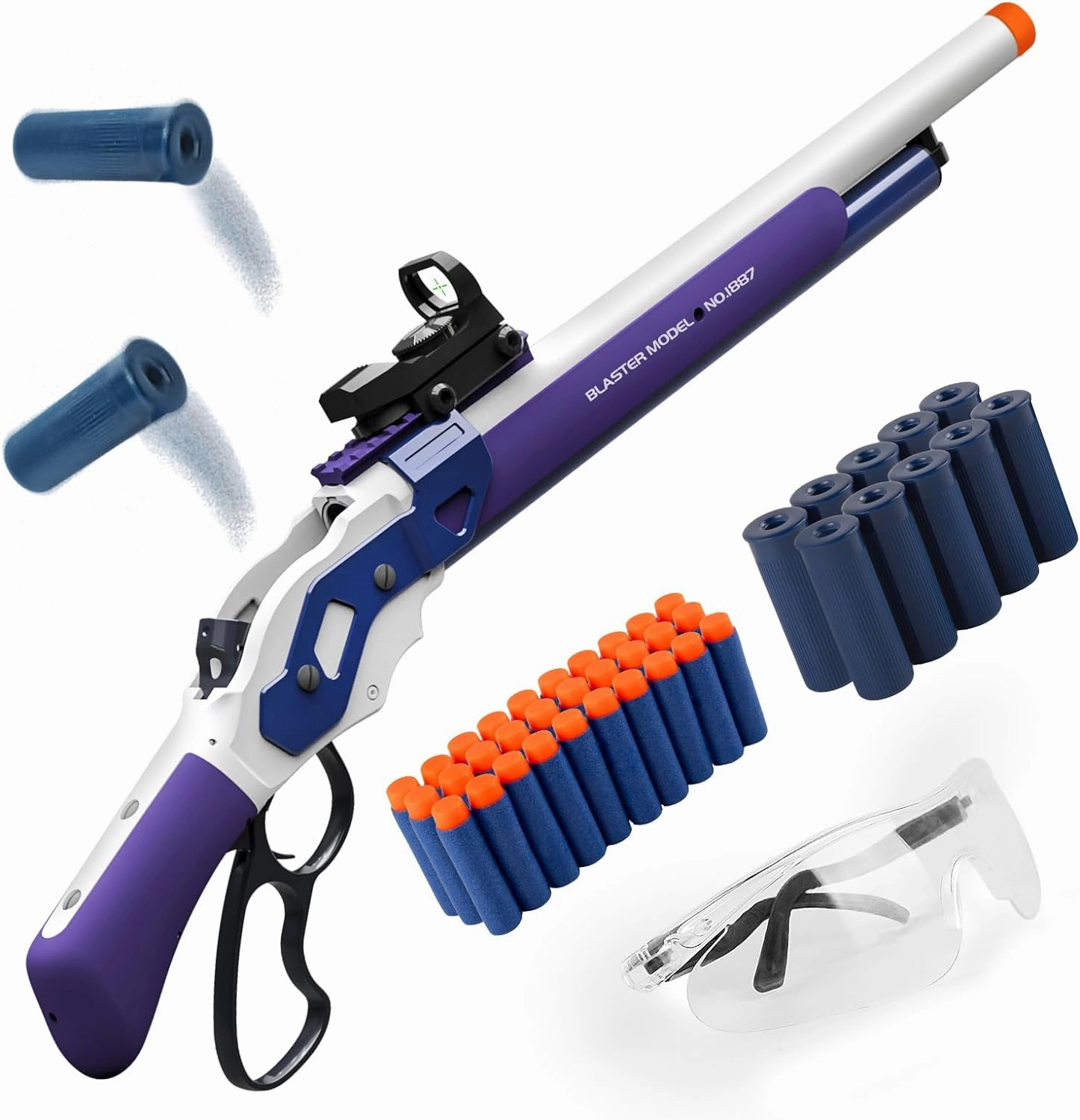 Shell Ejection Toy Rifle Lever Action Shotgun Toy Foam Blaster with Protective Goggle and Stirp Band for Teen Youth