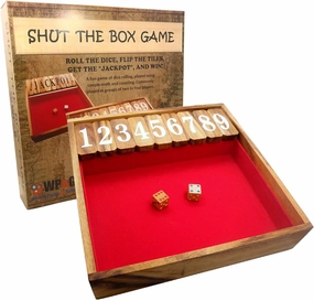 Shut The Box Game Large, Wooden Old Fashioned Dice Fun Play