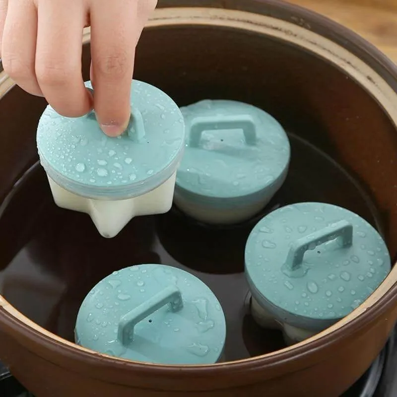 Silicone Egg Cooker - 4 Pack Steamer Molds for Perfect Eggs