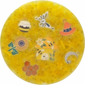 Silicone Portable Picking Fidget Pad, Skin Picking Fidget Toys, Big Pick Party Sensory Toy Bracelet for Adult, Durable Picking Pad for Anxiety ADHD, Bee Theme Included Honeycomb Sunflower 3.35In