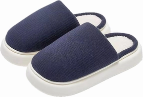 Simple Knitted Fabric Material Latex Cotton Slippers Soft Fluffy Warm Cozy Home Non-Slip Women Style Casual Memory Foam Slides Indoor Outdoor Anti-Skid