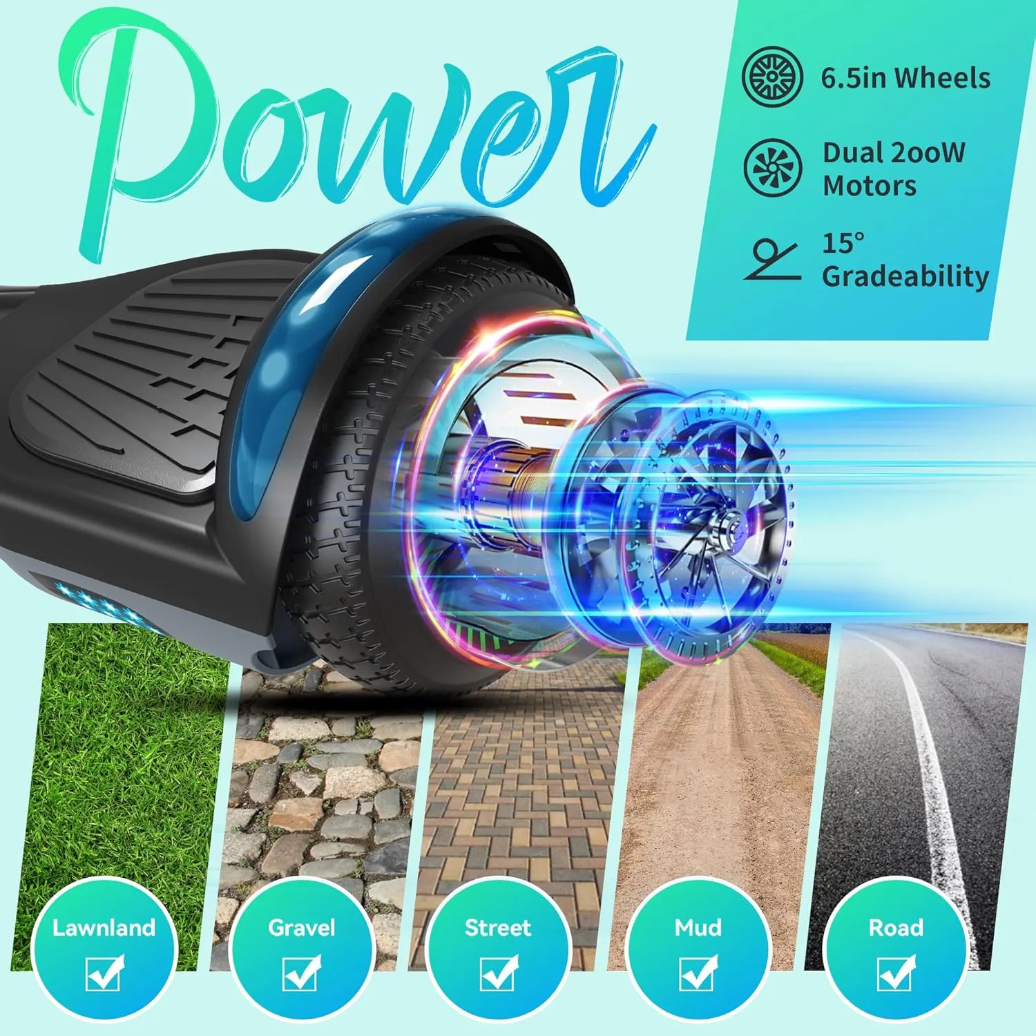 SISIGAD Scooter, 6.5" Flash Wheels & Corlorful LED Lights, All for Girls Boys Kids Ages 6 