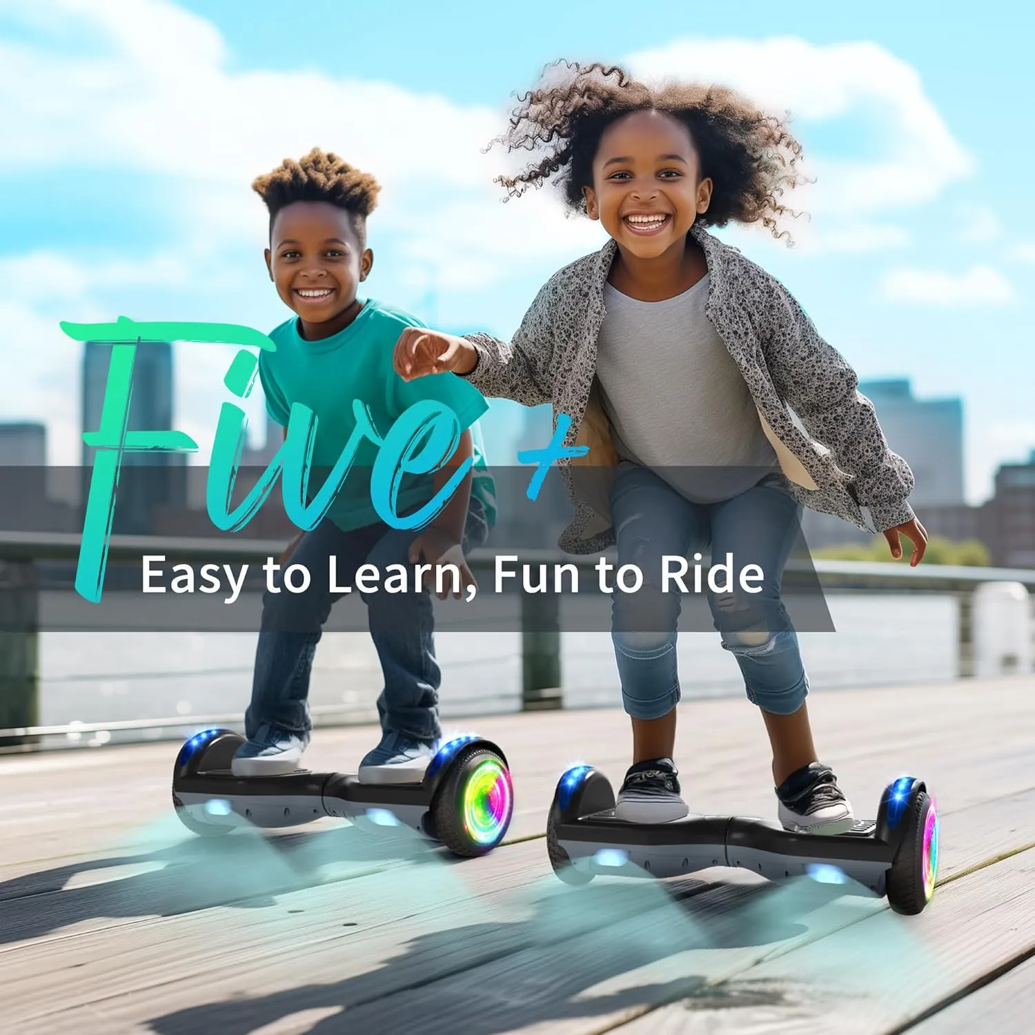 SISIGAD Scooter, 6.5" Flash Wheels & Corlorful LED Lights, All for Girls Boys Kids Ages 6 