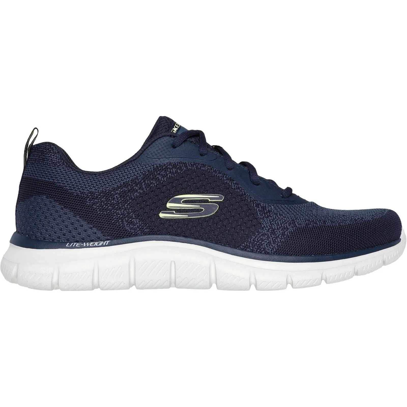 Skechers Track Glendor Polyester Men's Navy/Lime Trainers