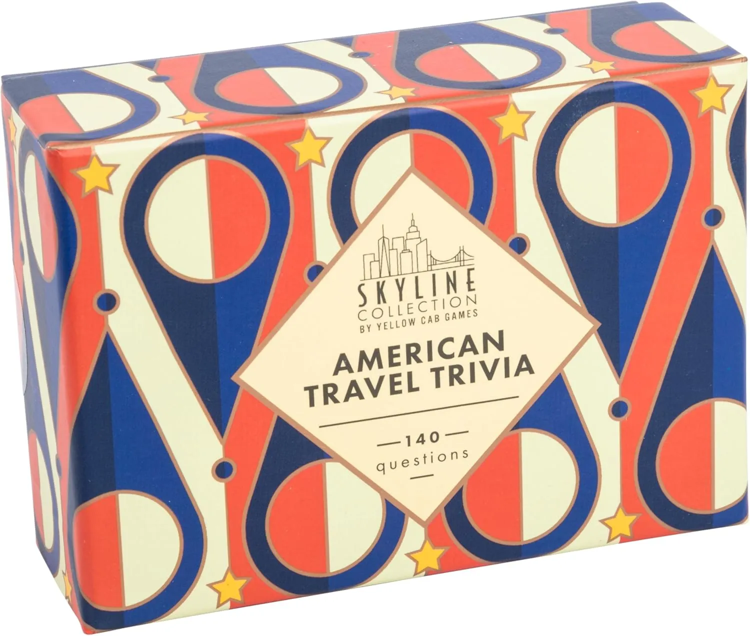 Skyline Collection Trivia Set - American Travel Trivia, 140 Question Cards - Game Night Entertainment for Families & Friends