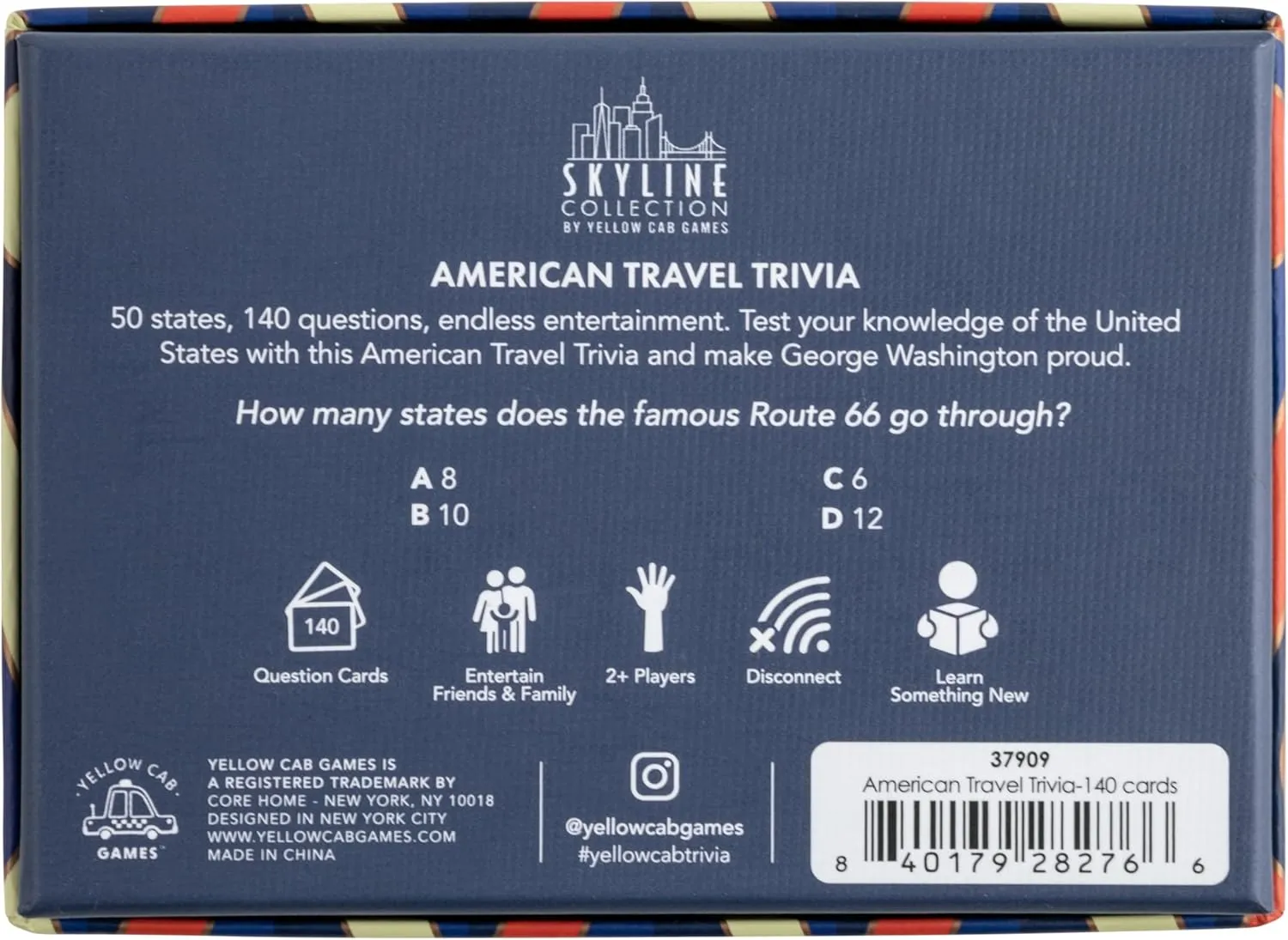 Skyline Collection Trivia Set - American Travel Trivia, 140 Question Cards - Game Night Entertainment for Families & Friends