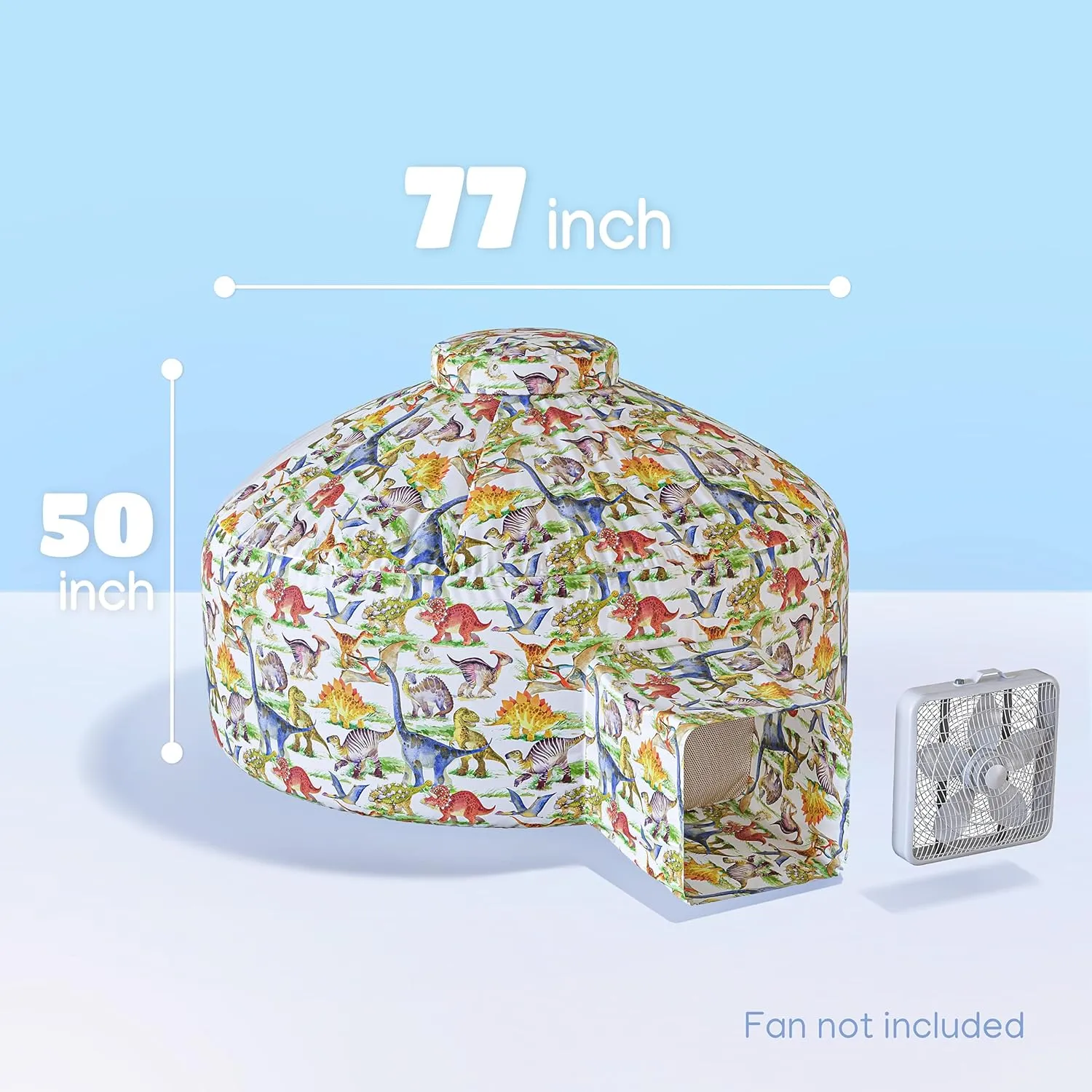 Skywin Air Tent Fort Dinosaur Playhouse for Kids (Dino) - Classic Inflatable Kids Fort Sets Up and Stores Away in Seconds, 77 x 50 Inches (Fan NOT Included)