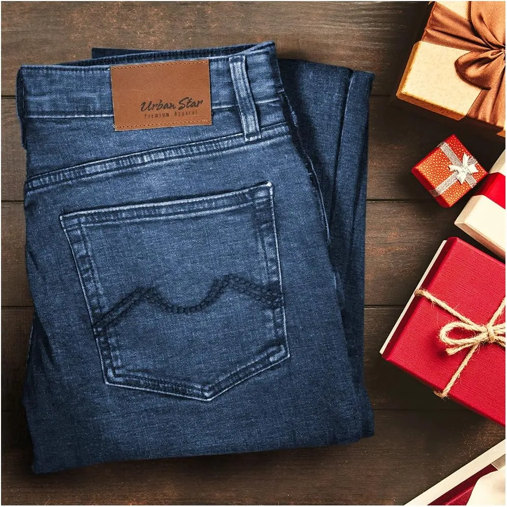 Slim Fit Mens Jeans – Stretch Fabric Tapered Pants for Men – Premium Comfort Casual Wear and Work Attire