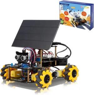 Smart Robot Solar Energy Car Kit, 4WD Remote Control Car Compatible with Arduino IDE, Electronic Programming Project/STEM Education/Science Coding Kit for 12  Teens Birthday Unique Gifts