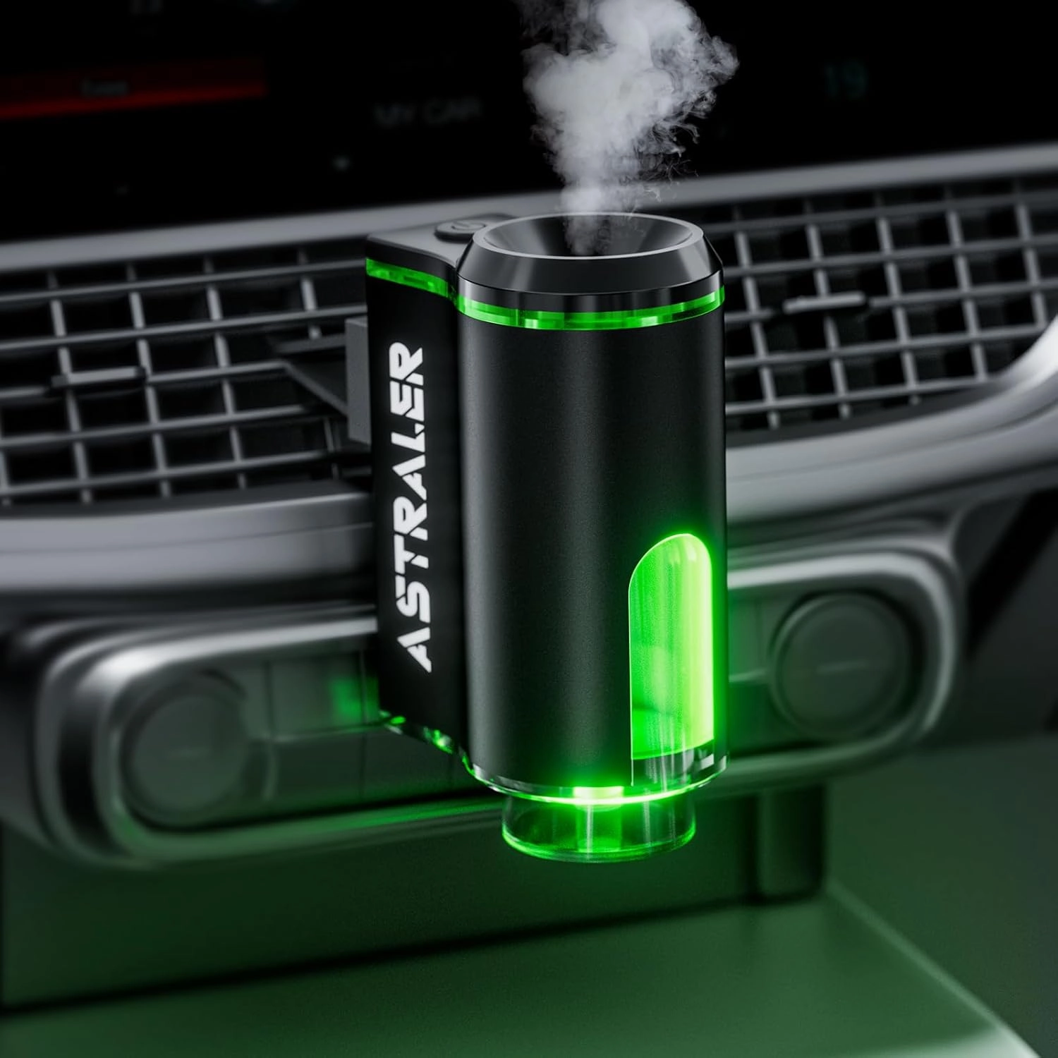 Smart Car Air Freshener with 3 Essential Oils, Car Fresheners Long Lasting, Rechargeable Auto Aroma Diffuser and DIY Perfume Choose, Smart Auto On/Off(Black)