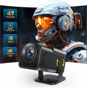 Smart Mini Projector XGODY Gimbal5 Android 11 Full HD Projector Native 1080P 4K Support 5G WiFi 6 Bluetooth 5.0 Home Movie Projector Electric Focu Auto Keystone 180 Rotating For PC/Lap/PS5 Jet Black