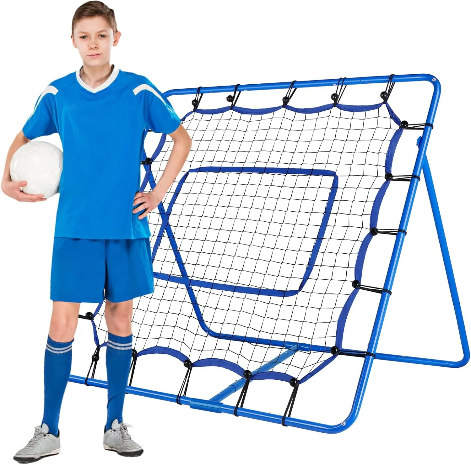 Soccer Rebounder - 4 x 4 ft Portable Soccer Rebounder Net Fit for Lacrosse Softball Baseball Football Training, Easy Setup Rebounder Gifts Aids & Equipment for Kids, Teens & Adults