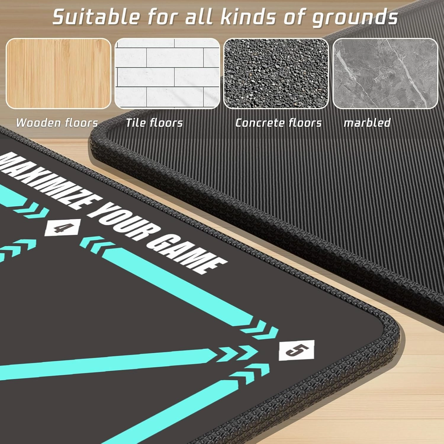 Soccer Training Mat with Silent Shock Absorption and Non-Slip Base for Footwork Training and Ball Mastery(Belt Version)