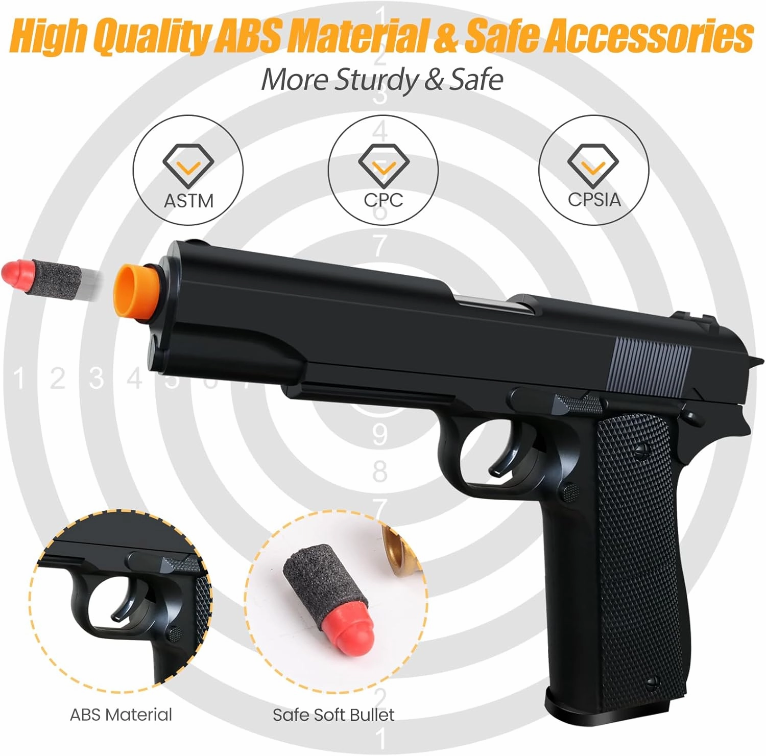 Soft Bullet Toy Gun for Boys, Toy Guns with Shell Ejecting, Toy Foam Blasters & Guns, Gift Box for Christmas Birthday for Boys Girls Adults Age 8 