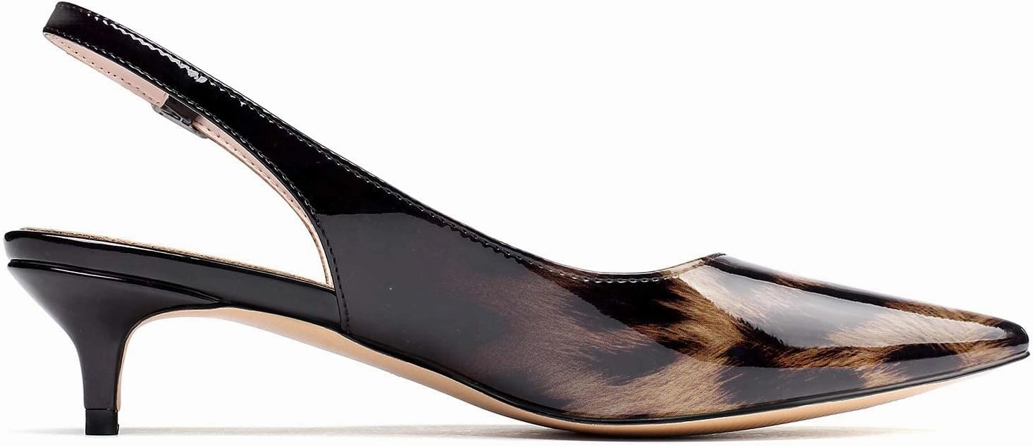Soireelady Women's Pointed Toe Kitten Heel Pumps Slingback Ankle Strap Work Low Heels Office Party Dress Buckle Shoes