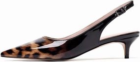 Soireelady Women's Pointed Toe Kitten Heel Pumps Slingback Ankle Strap Work Low Heels Office Party Dress Buckle Shoes
