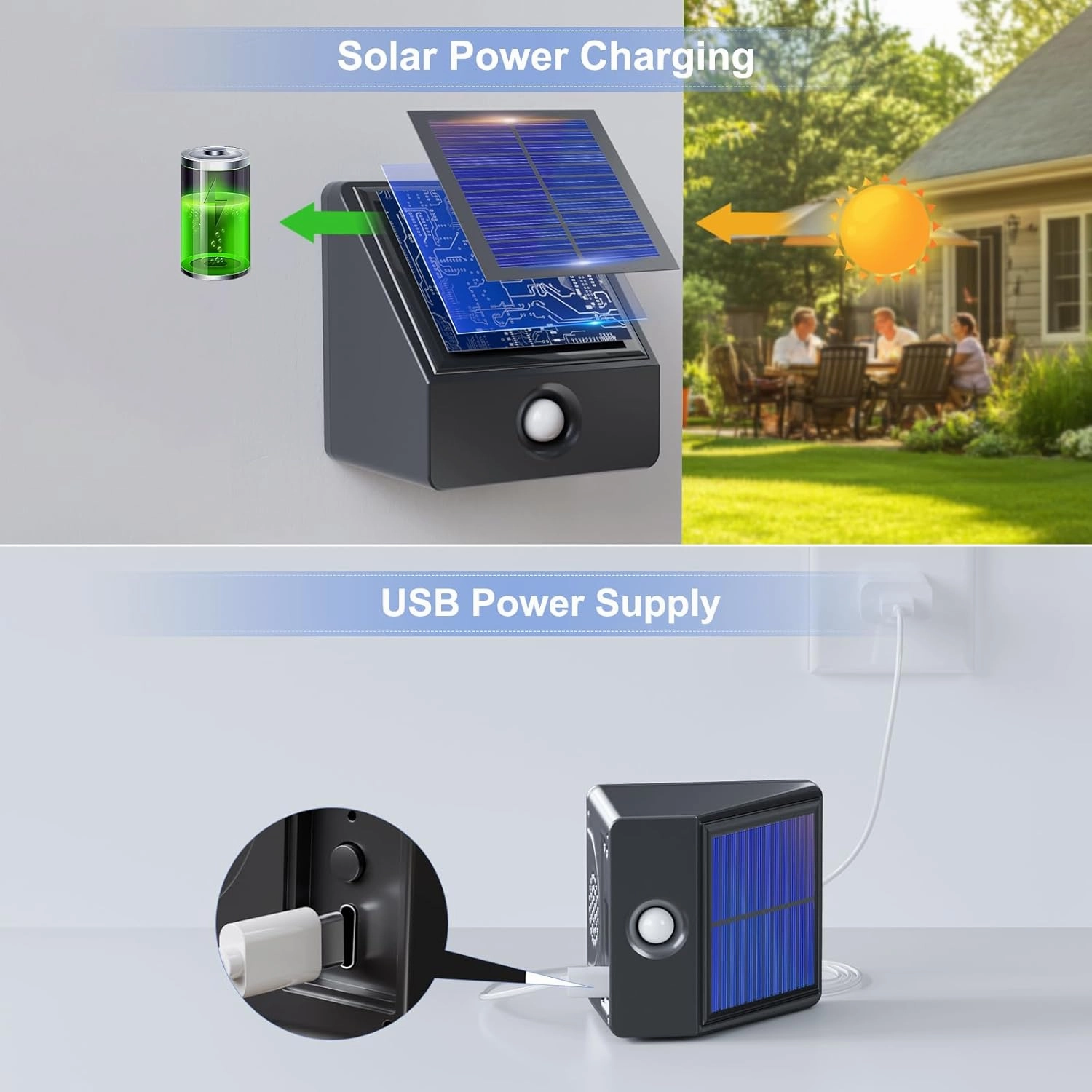 Solar Driveway Alarm Wireless Outdoor Weather Resistant Motion Sensor & Detector-Security Alert System-Bird Chirping Box, 90db Alert System, DIY Security Alert System for Home & Property