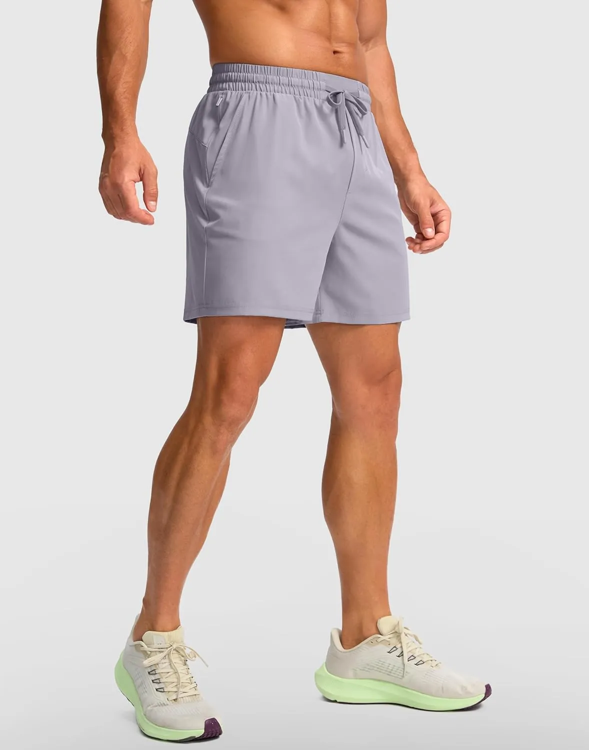 Soothfeel Men's Athletic Running Shorts with Zipper Pocket 5 Inch /7 Inch Quick Dry Tennis Gym Workout Shorts for Men
