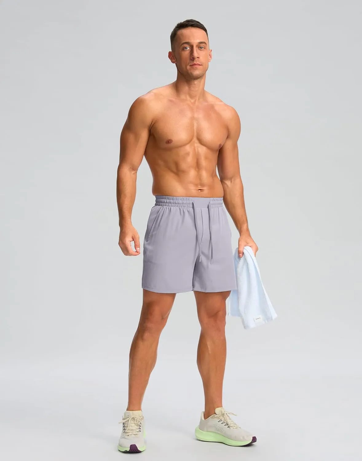 Soothfeel Men's Athletic Running Shorts with Zipper Pocket 5 Inch /7 Inch Quick Dry Tennis Gym Workout Shorts for Men