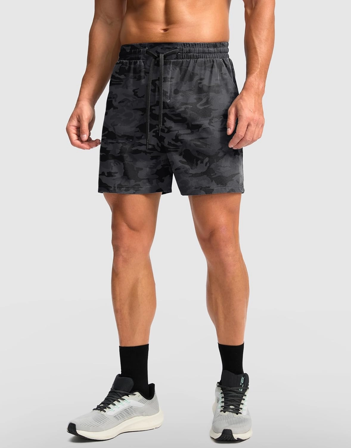Soothfeel Men's Athletic Running Shorts with Zipper Pocket 5 Inch /7 Inch Quick Dry Tennis Gym Workout Shorts for Men