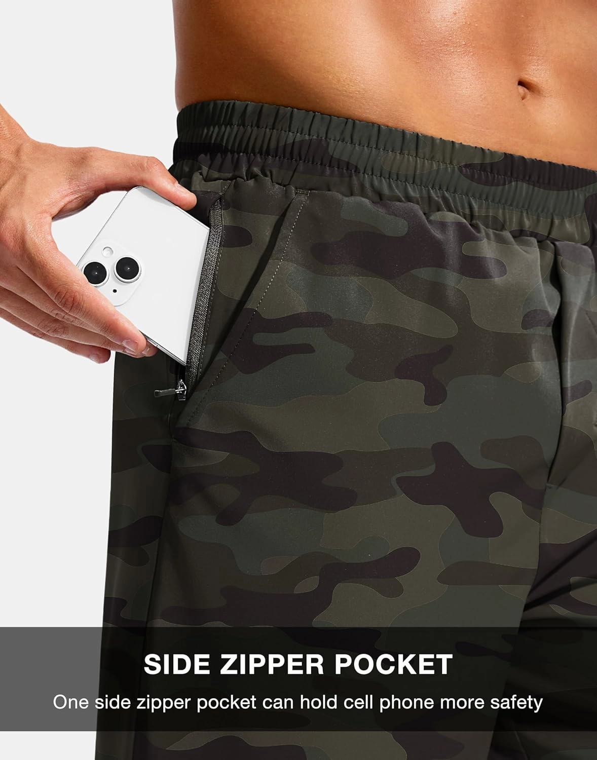 Soothfeel Men's Athletic Workout Shorts with Zipper Pocket 5"/7" Running Gym Shorts for Men Lightweight Quick Dry Tennis