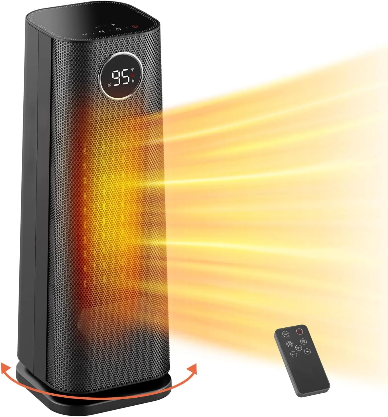 Space Heater for Indoor Use, 1500W Fast Electric Portable Ceramic Heaters with Thermostat, 4 Modes, 24H Timer, 70°Oscillating Room Heater with Remote for Office Bedroom Use, 2023 Upgraded