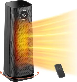 Space Heater for Indoor Use, 1500W Fast Electric Portable Ceramic Heaters with Thermostat, 4 Modes, 24H Timer, 70°Oscillating Room Heater with Remote for Office Bedroom Use, 2023 Upgraded