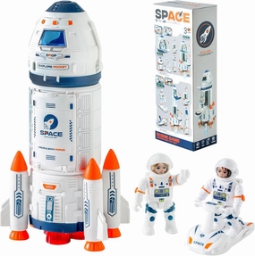 Space Shuttle Rocket Toys - Rocket Ship Toy with Astronaut Figure and Spray Effects - FunSpace Gifts Toy for Space Exploration, Knowledge - Toys