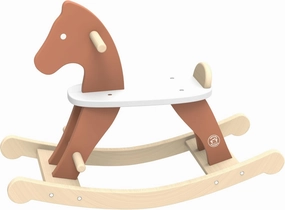 Speedy Monkey Vintage Wooden Rocking Horse, Trendy Design, Handrails for Safe Rock & Ride, Non-Toxic Paint, Steady Motion, Classic Toy for Kids' Development and Fun