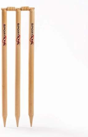 SPORTAXIS Wooden Cricket Stumps/Wickets with Bails- Portable, Lightweight, Long Lasting Wood Stump