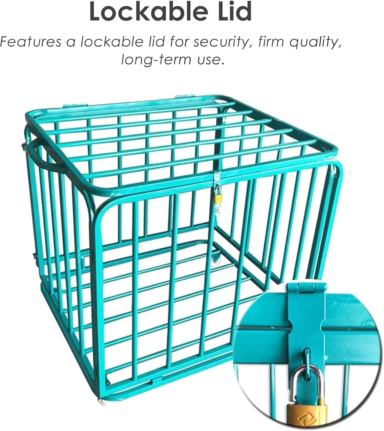 Sports Ball Storage Cart，Ball Storage Bin ， Lockable Foldable Ball Cart Large Rolling Organizer Balls Cage on Wheels(30 Balls)