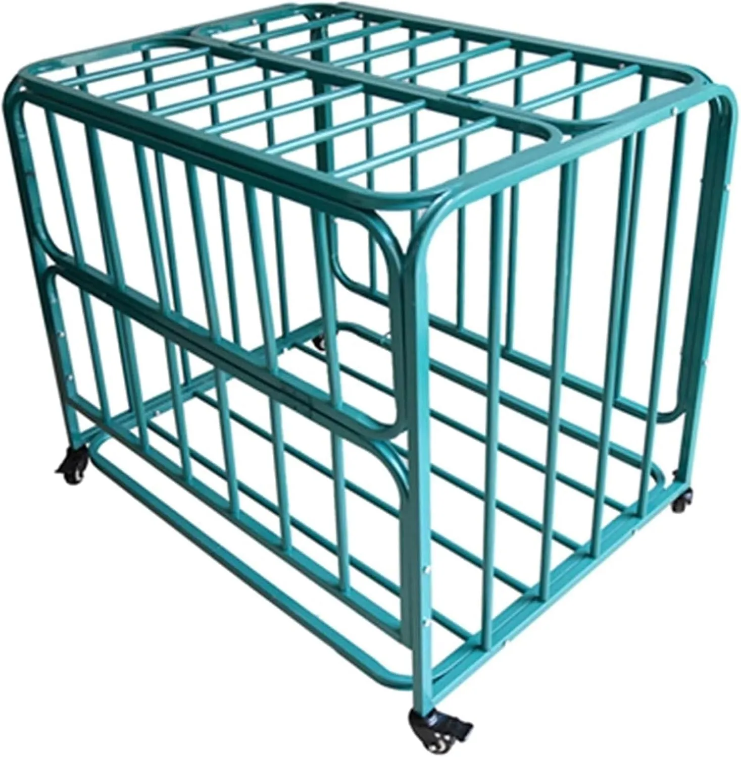 Sports Ball Storage Cart，Ball Storage Bin ， Lockable Foldable Ball Cart Large Rolling Organizer Balls Cage on Wheels(30 Balls)