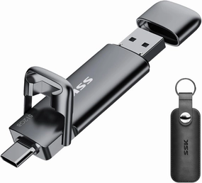 SSK External USB C SSD Flash Drive 512GB, Up to 550MB/s 2-in-1 Type C  USB A USB3.2 Gen2 Solid State Thumb Drive,Fast Memory Stick Data Storage for iPhone 15/PS4/PS5/Android Phone/Windows/Mac