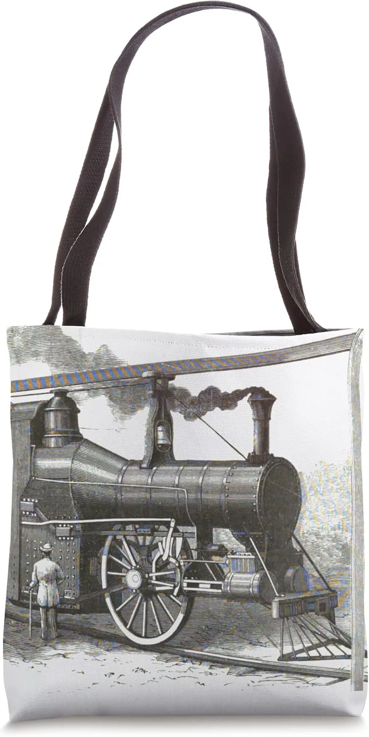 Steam Locomotive vintage train Tote Bag