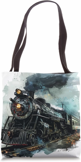 Steam Train & Locomotives Gift for Men and Boys Tote Bag