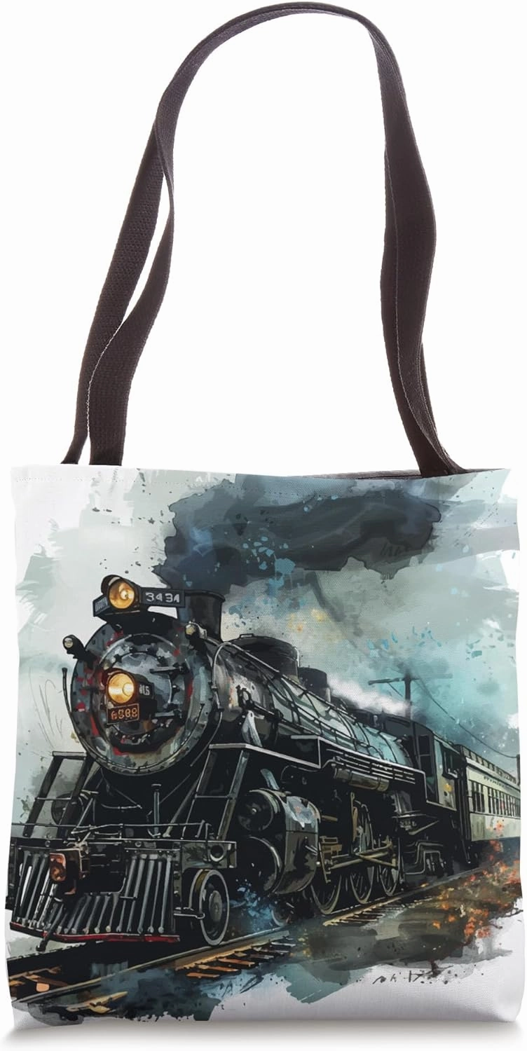 Steam Train & Locomotives Gift for Men and Boys Tote Bag
