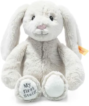 Steiff Soft Cuddly Friends My First Hoppie Rabbit 10", Premium Stuffed Animal, Cream