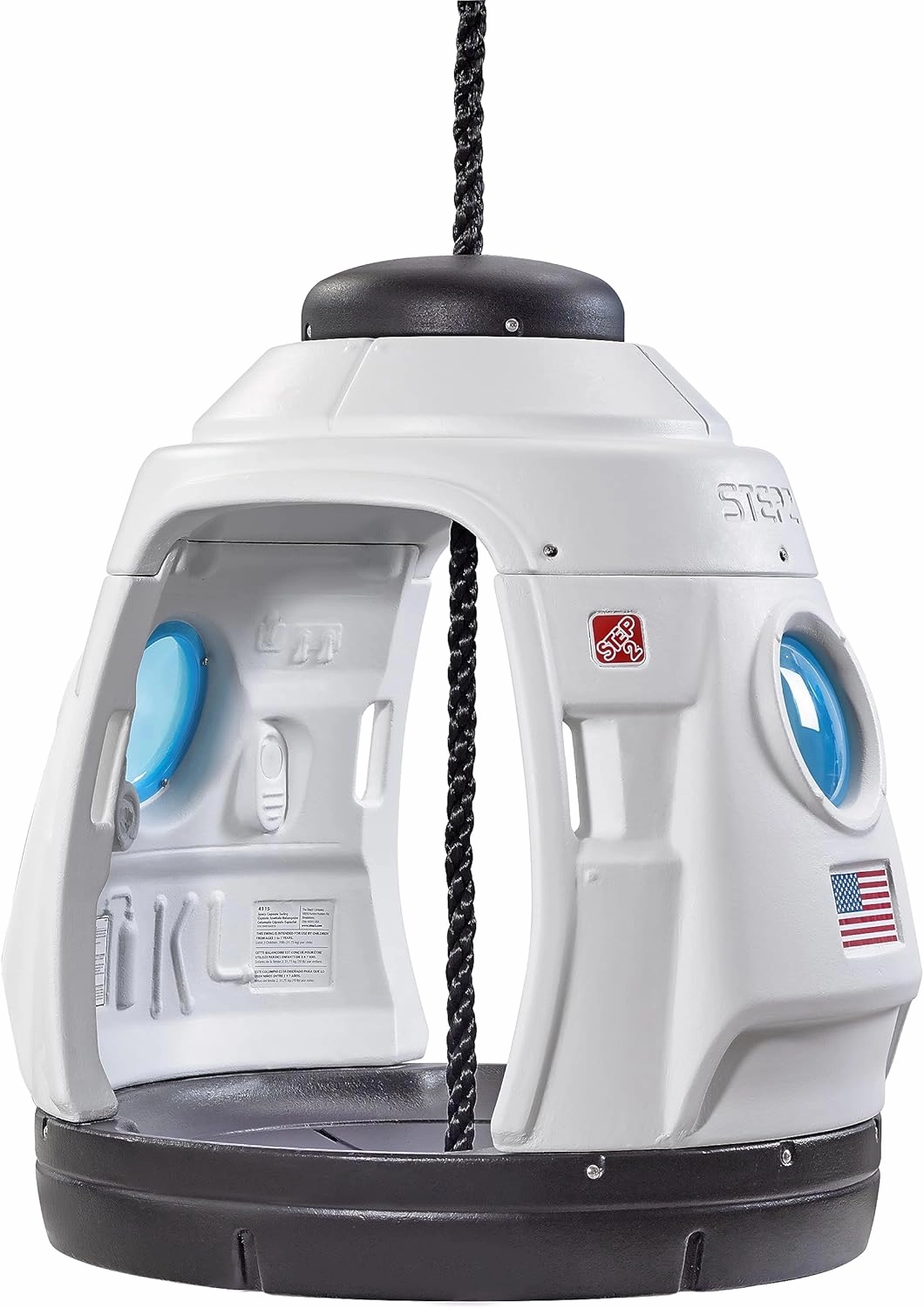 Step2 Space Capsule Swing, Kids Indoor/Outdoor Swing or Playhouse, Backyard Playground Set, Attach to Playset or Tree, for Children 3-8 Years Old